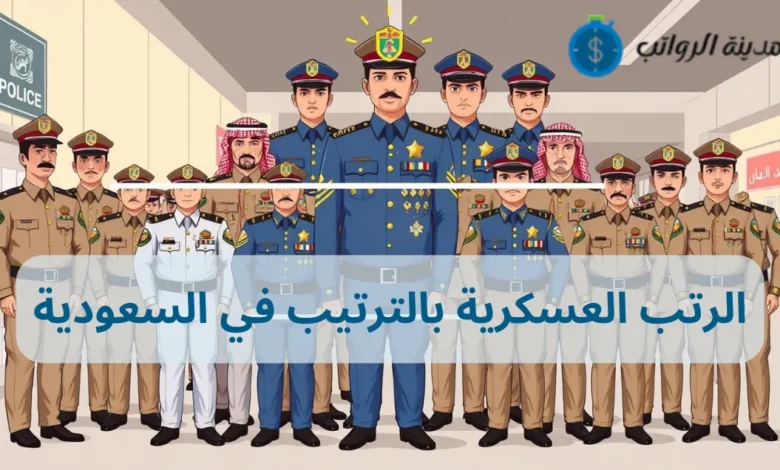 الرتب العسكرية بالترتيب في السعودية وفقًا للقطاعات المختلفة